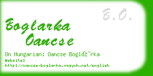 boglarka oancse business card